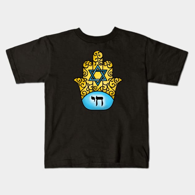 Hamsa Chai Kids T-Shirt by Mey Designs